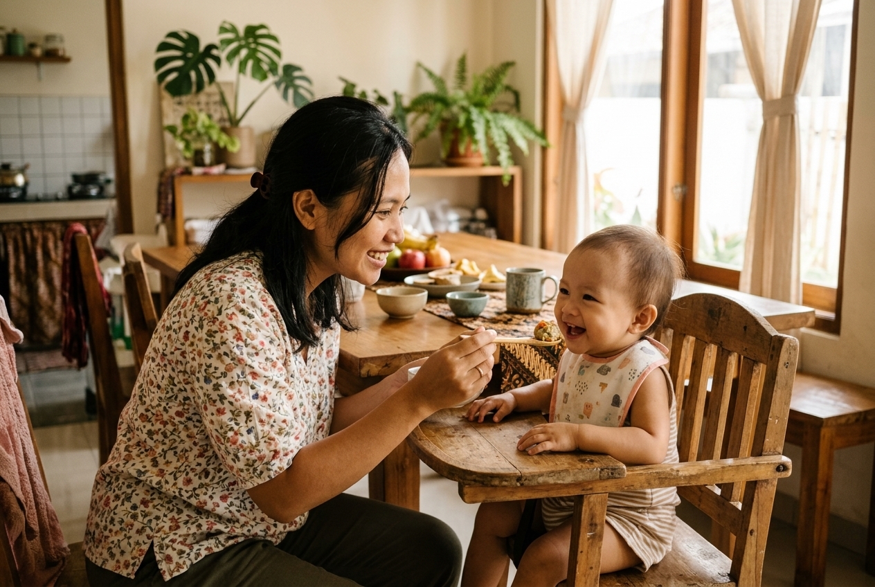Pendampingan Hangat Saat Anak Belajar Makan