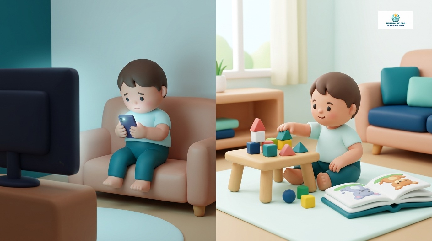Pengaruh Durasi Screen Time Terhadap Keterlambatan Bicara dan Atensi Balita